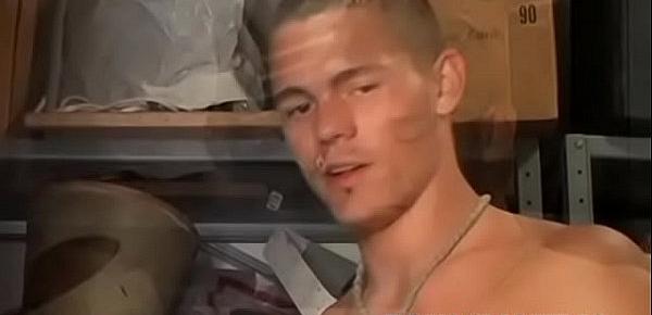  Handsome homosexual chain smoker solo masturbates and cums